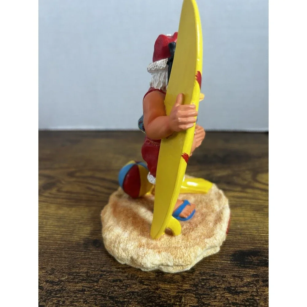 Hawaii Surfer Santa Claus Christmas Resin Figurine Snorkel Beach Decor 5.75”